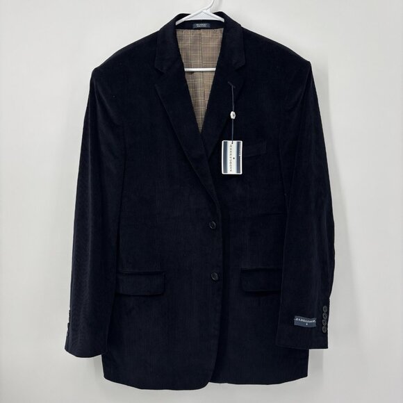 Saddlebred Heritage Corduroy Jacket Blazer Mens 44R Blue Lined Western Academia - Picture 1 of 15